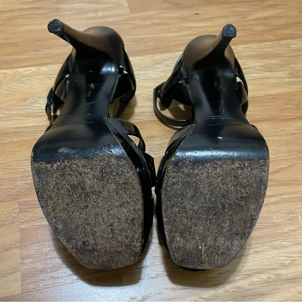 Yves Saint Laurent Tribute Black sandals Heels - Picture 8 of 11